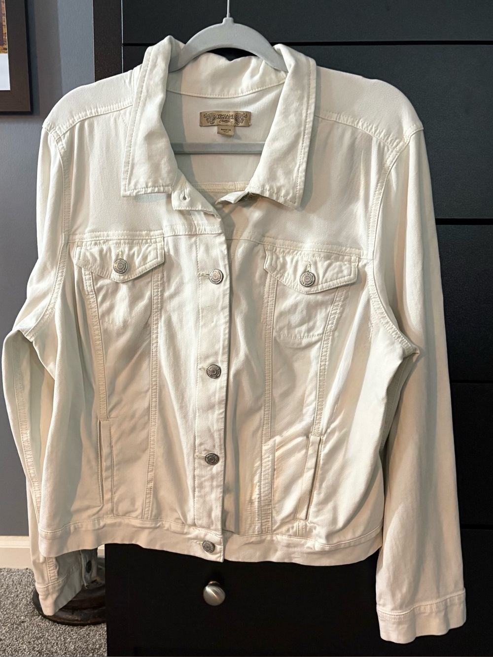 Women's Off-White Button-Front Jacket Size XL
